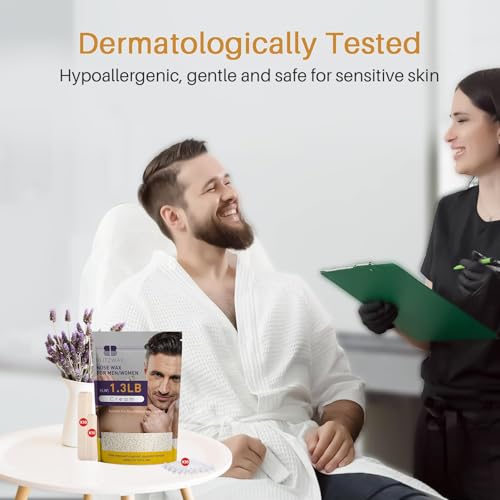 BLITZWAX 1.3lb Hard Wax Bead Kit for Men and Women Hair Removal, Cream Scent Wax Beans for Nose, Sensitive Skin, Brazilian, Body, Face, Waxing Pearls Bulk with 50pcs Sticks for Beginners and Home Use - Image 3