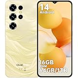 OUKITEL C2 Telefono Movil 2025-16GB RAM+64GB ROM/TF 1TB Telefonos Moviles Libres, Batería 5000mAh, 6.52' HD Pantalla Android 14 Smartphone, Cámara 13MP+5MP, 4G Dual SIM/Face ID/OTG/3.5mm Jack, Oro