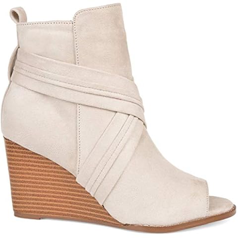 Brinley Co. Womens Wedge Bootie Taupe, 9 Regular US Cover