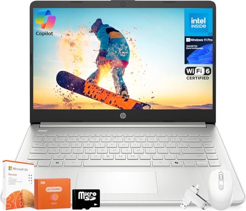 HP 2025 New Student Business Laptop, Intel N150 CPU(Beats N4120), 14 Inch LED Screen, 16GB RAM, 384GB Storage(128GB UFS+256GB MS