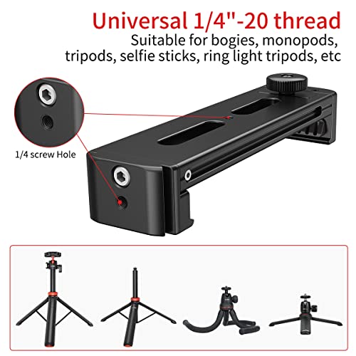 Tripod Mount For Ipad, Holder With Cold Shoe Acra Swiss, Aluminum Metal Tablet Tripod Adapter, For Ipad Pro 12.9, Ipad Air Mini 3 4, Galaxy Tab, Surface Pro 8(4.9-9.8’’) #TOP4