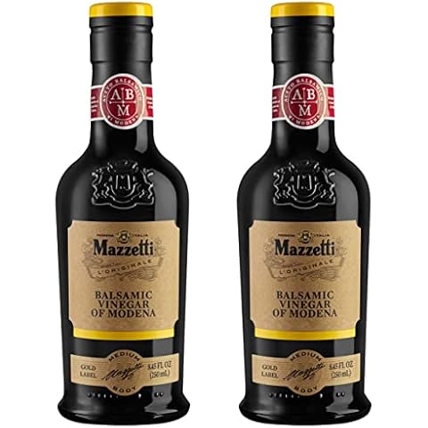 Mazzetti Balsamic Vinegar of Modena Gold Label PGI |Smooth & Balanced | Perfect for Dipping | Matured in Oak Barrels 8.45 Ounce Bottle (Pack of 2) Cover