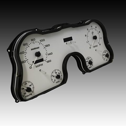 1967-1972 Chevy Truck Analog Gauge Cluster Replacement, White Faceplate, Purple LEDs, GPS Speed, Water & Oil Press Sending Units Included WL6003-S9020 (Purple)