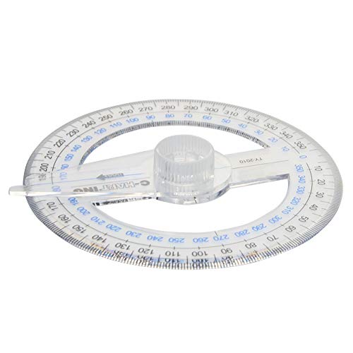 GerRiT アクリル定規 定規 プラスチック アクリル360° 目盛り 角度測定ツール 精度1mm 1個入り 直線 直 ホーム オフィス 図面用のツール 製 測定工具 生徒 教師 エンジニア 持ち運びがやすい 製図用(青/赤 ランダム)