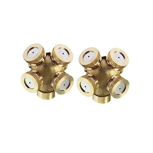 Abaodam 4Hole Brass Misting Spray Nozzle for Lawn Garden Irrigation Fitting Efficient Water Sprayer for Agricultural Cooling Application