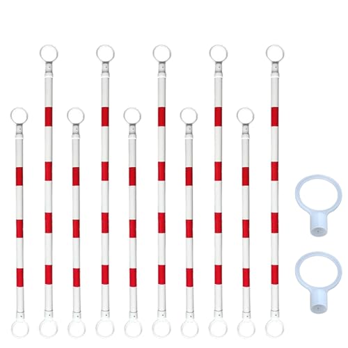 Kegelstange, 1 m - 2 m einziehbare Verkehrskegelbarriere - 40er-Pack