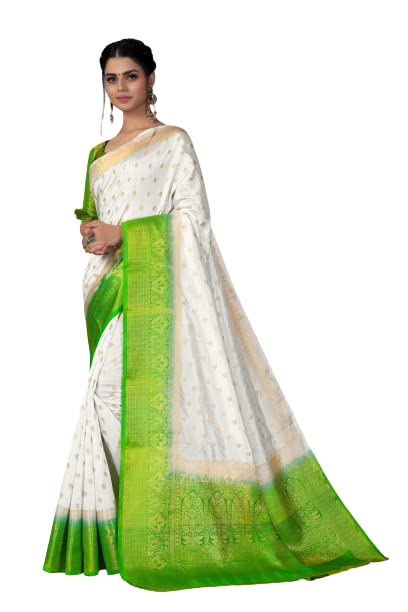 BlueGeneWomen's Nylon Silk Saree With Unstitched Blouse Piece (Inayat_Variation)