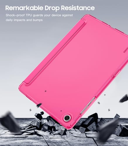 Image of TiMOVO Soft Case for Samsung Galaxy Tab A11+ /A11 Plus 11 inch 2026, Bright Pink | Fit for SM-X230 /X236 /X238, Slim Soft TPU, Translucent Frosted Back, Auto Wake /Sleep