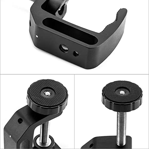 Eyluck Universal C-Clamp, Heavy Duty Sturdy 1/4 And 3/8 Thread Hole For Desktop Mount Holder, Photo Studio Photography, Quick Release U Clip Holder(Black,2-Pack) #TOP3