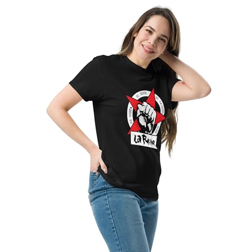 La Renga. Buenos Aires, Argentina. Banda de Rock. Camiseta de Algodon 100%, Estampado (DTG) en Frente y Espalda. Corte Unisex. CAM2616. (FR/ES, Letras, L, Regular, Regular, Negra)