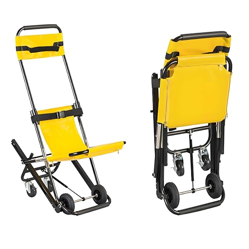 Silla salvaescaleras portátil, silla elevadora manual para personas mayores, silla elevadora manual para traslados en exteriores e interiores, de una sola operación, capacidad de peso de 350 lb