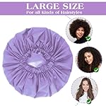 2 PCS Large Shower Cap for Braids - Waterproof Shower Cap for Women, Reusable XL Plastic Shower Caps Jumbo Bath Bonnet for Long Thick Curly Hair, Locs, Twist Braids (Pink, Purple) - Image 3