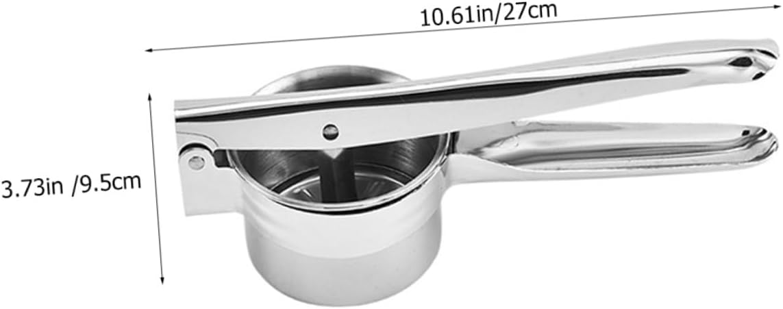 Stainless Steel Potato Ricer Multi-function Masher with Thickened Plate Ergonomic Non-slip Handle for Smooth Mashed Potatoes Vegetable and Fruit Puree Manual Kitchen Tool for
