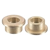 uxcell Flange Sleeve Bearings 8mm Bore 12mm OD 8mm Length 16mm Flange Dia 2mm Flange Thickness Sintered Bronze Self-Lubricating Bushing 2pcs