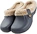 Produktbild Acfoda Warm Gefüttert Hausschuhe Herren mit Lammfell Leicht Weiche Clogs Männer Geschlossen Garten Schuhe Damen Slippers Kuschel Baumwolle Pantoffeln Blau 43/44 = Herstellergröße 44/45