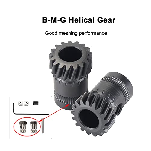 Imdinnogo Bczamd Prusa-I3 3D Printer Accessories Prusai3 Mk2/Mk2.5/Mk3 Mk3S+ Parts Extruder Driving Helical Gear Slant Gear Dual Steel Pulleys Extrusion Wheel For Mini V1 V2 Bm Sherpa Extruder Dotbit #TOP1