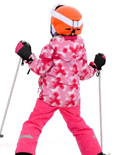 Image of SATINIOR 2 Pairs Kids Waterproof Winter Snow Gloves Ski Gloves for Boy Girl Outdoor Warm Thickening Snowboard