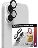 ZAGG iPhone Camera Lens Protector for iPhone 17/16/ 16 Plus - Black, Camera Ring, Maximum Impact...