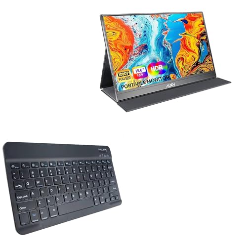 BoxWave Keyboard Compatible with Newsoul MNN Portable Monitor M156F01 (15.6 in) - SlimKeys Bluetooth Keyboard, Portable Thin with Chiclet-Style Keys - Jet Black