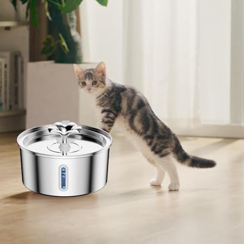 Fuente automática para gatos con dispensador de agua de acero miniatura 5
