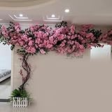 Generic Artificial Cherry Blossom Trees for Indoor Wedding Decor - Rattan Simulation Peach Tree Vine for Walls, Ceilings & More - Fake Flower for AC Pipe Background