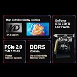 Geforce GTX 750 Ti 4GB Graphics Card, GDDR5 128-bit, DVI, HDMI, VGA, Low Profile, Video Card PC, GPU, PCI Express x16