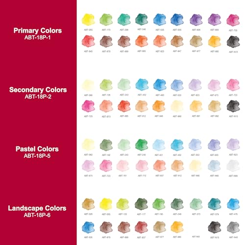 Tombow ABT-18P-5 Fasermaler Dual Brush Pen mit zwei Spitzen 18er Set, pastellfarben