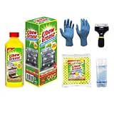 QLV Oven Cleaner Kit with Non-Scratch Scraper, Gloves, Cloth & Cleaning Bag. Fume-Free Heavy Duty Cleaning Products for Racks, Grills, BBQ & Air Fryers. Powerful Kitchen Grease Remover