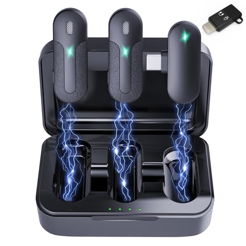 ANSTEN Micro Cravate Sans Fil, Plug and Play Micro pour iphone/Pc/Téléphone Android, Longue Portée, Réduction Active du Bruit Micro Sans Fil, Mini Micro pour Diffusion en Direct, Vlog, YouTube, TikTok