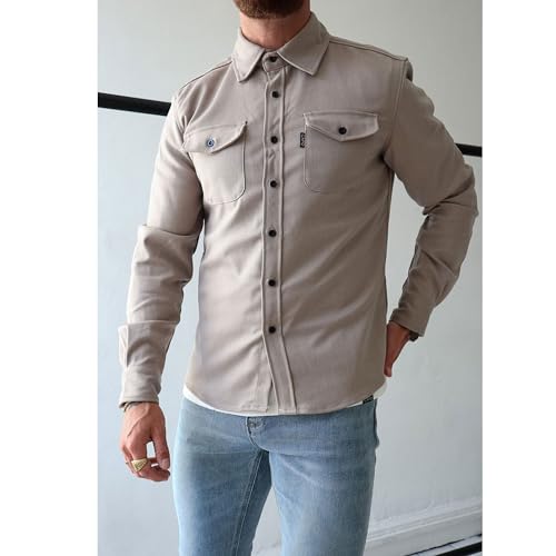Letuwj Men's Long Sleeve Jacket Casual Shirt Solid Color4