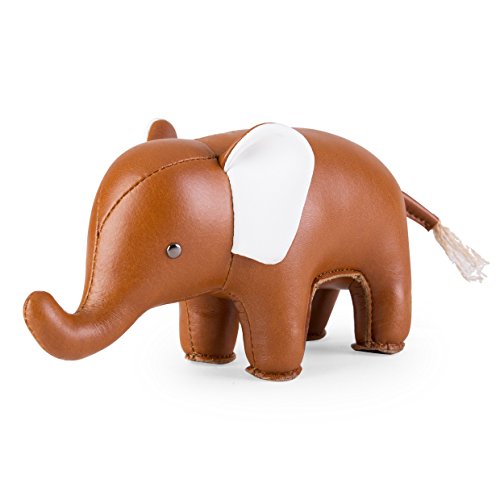 Züny - Éléphant – Presse-papier – Petit – Marron/blanc – 250 g.