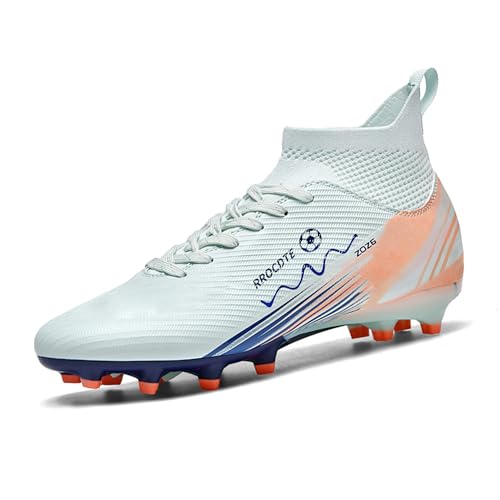 Soccer Shoes for Mens Womens High Top AG Long Spikes Students Game Sports Training Football Cleats