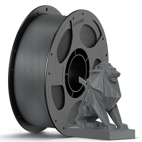 ANYCUBIC PETG Filament 1.75mm, 3D Printer Filament, Dimensional Accuracy +/- 0.02mm, Exceptional Toughness, Print with Most FDM 3D Printers, Intelligent Identification, 1KG Reusable Spool,Dark Grey