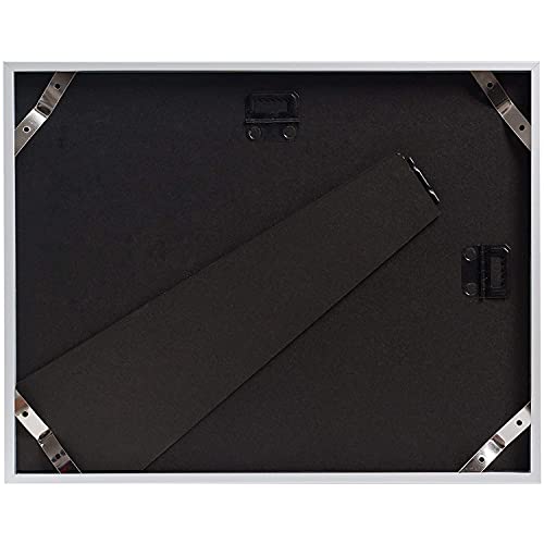 Golden State Art, Metal Wall Photo Frame Collection, 8.5X11 Aluminum Silver Photo Frame With Real Glass & Table-Top Display For Document Or Certificate #TOP2