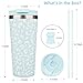 BJPKPK 22oz Tumbler With lid And Straw Stainless Steel Travel Coffee Mug Insulated Tumblers Cups,Light Blue Leopard