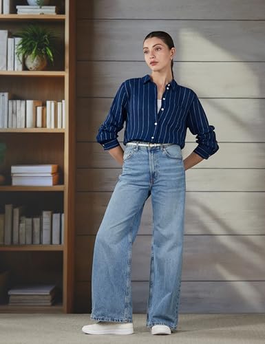 Image of GAP Women's Striped Relaxed Fit Shirt