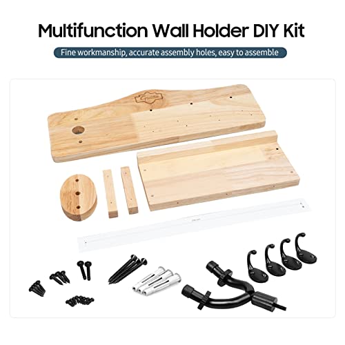 HUIOP GGS-09 Support de guitare mural multifonction Kit de bricolage Étagère de suspension murale en bois avec 4… - Les Beatles, Paul McCartney, John Lennon, RIngo Starr, George Harrison HUIOP GGS-09 Support de guitare mural multifonction Kit de bricolage Étagère de suspension murale en bois avec 4… – Image 3