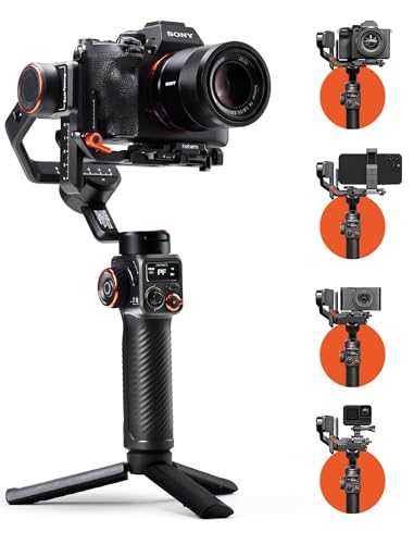 Hohem iSteady MT2, Estabilizador Gimbal para Cámaras sin Espejo de Canon Sony Panasonic Nikon Fujifilm, Gimbal Móvil de 3 Ejes, Pantalla OLED, Carga útil de 1.2kg, 653g