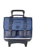 Cartable à roulettes 38cm Caméléon Vintage avec 2 Compartiments - Idéal pour l'école Primaire et la rentrée Scolaire en CP, CE1 et CE2 pour Fille et garçon