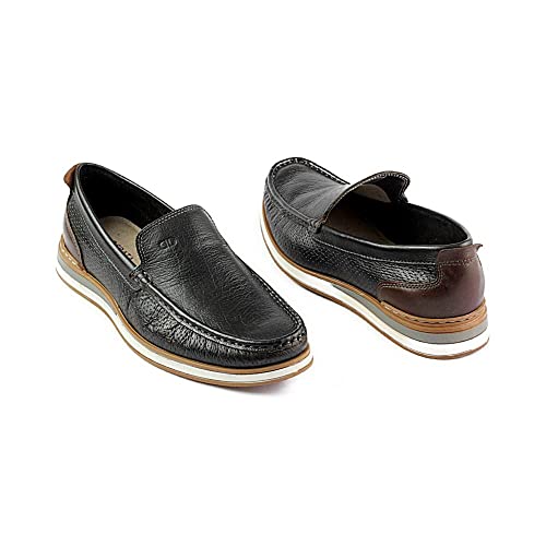 Mocassim Denim Flow Preto/Marrom-Preto-42