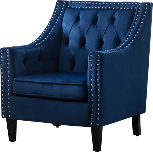 Velvet Accent Chair, Modern and Cozy Sofa Chair with Wood