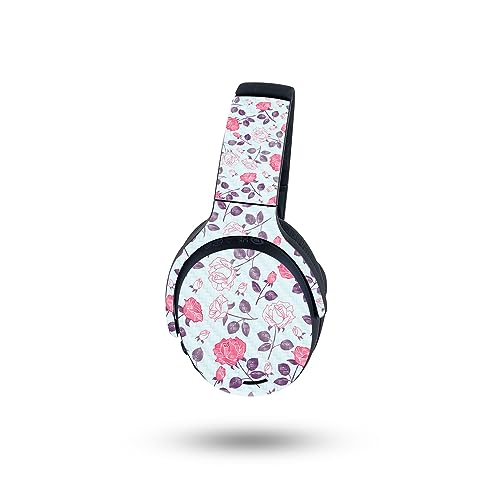 Image of MightySkins Carbon Fiber Skin Compatible with Skullcandy Crusher ANC 2 - Vintage Floral | Protective, Durable Textured Carbon Fiber Finish | Easy to Apply