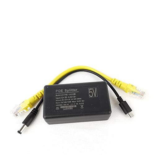 DSLRKIT 5V 4A Gigabit USB Type C Active PoE Splitter for for Raspberry Pi 5 RPi5 4B