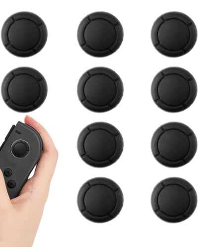 TPZORJX 5 Pares Thumb Grip Set, Tapones para Joystick,Tapas de Silicona para Joystick del Nintendo Switch,Cubiertas de Agarre Negro para el Control, Mejora la Experiencia de Juego
