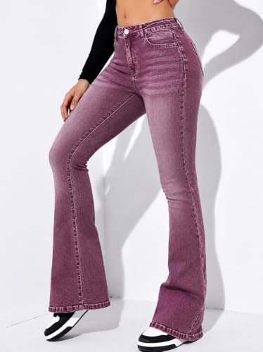 Image of Ben Martin Women's High Waist Jeans || Flared Bell Bottom Bootcut Pants || Wide Leg Stretch Denim - Perfect for Travel, Party & Everyday Use - Sizes 26-40 (1)
