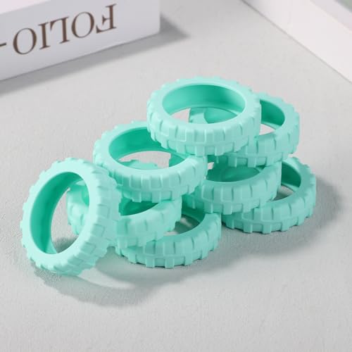 8pcs Luggage Wheel Covers, Portable Suitcase Caster Cover Silicone Spinner Luggage Wheel Protector Noise Resistant Anti-Wear Luggage Accessories for Most 8 Caster Suitcase (Mint Green)3