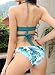 SHEKINI Mujeres Front Cross Bandage Bikini Floral impresión Inferior Traje de baño...