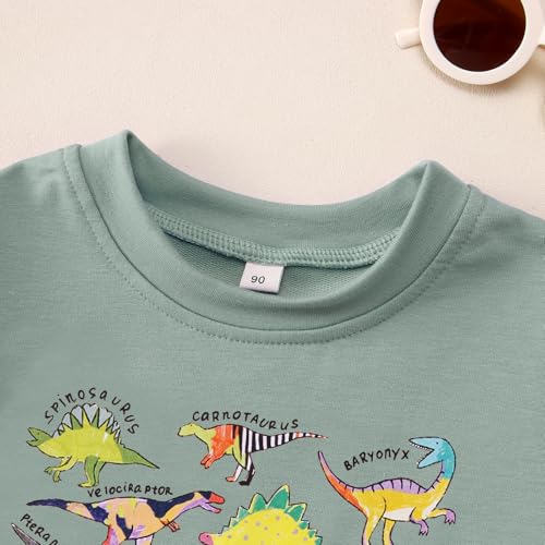 MODNTOGA Dinosaur Sweatshirt Toddler Boy Girl T-rex Ranch Crewneck Shirt Long Sleeve Dino Graphic Top Baby Fall Winter Outfit4