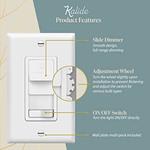 Topgreener Dimmer Light Switch For 200W Dimmable Led/Cfl Lights, Single Pole/3-Way Led Slide Dimmer Switch,𝐍𝐞𝐮𝐭𝐫𝐚𝐥 𝐖𝐢𝐫𝐞 𝐍𝐨𝐭 𝐑𝐞𝐪𝐮𝐢𝐫𝐞𝐝, Tgsds3-W-6Pcs, 6 Pack, White #TOP1