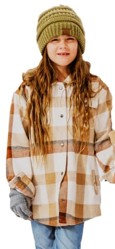 Toddlers Brown Tan Plaid Shacket